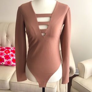 BNWT Dynamite rose pink long sleeve bodysuit
